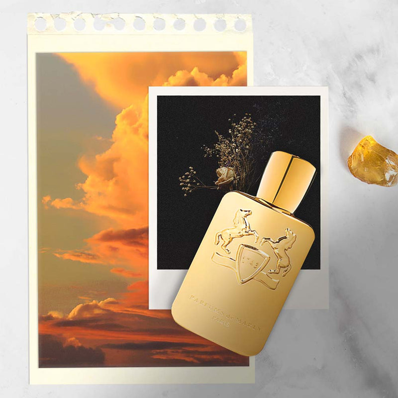 Godolphin by Parfums de Marly, is a fragrance with fresh notes of thyme, spicy saffron and cypress, and is anchored by rose, iris and jasmine.